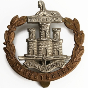 WW1 Dorsetshire (Dorset) Regiment Cap Badge - EARLY WIDE VERSION