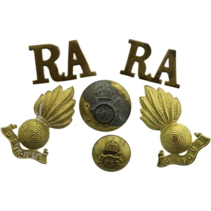 Royal Artillery Collar Badges, Shoulder Titles and Buttons Set - NON MATCHING