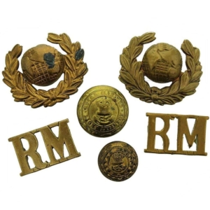 Royal Marines Corps Collar Badges, Shoulder Titles and Buttons Set - NON MATCHING