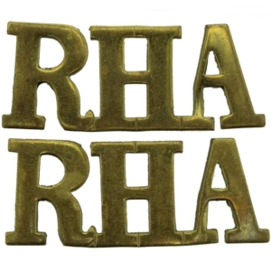 WW1 Royal Horse Artillery Regiment RHA Shoulder Title PAIR