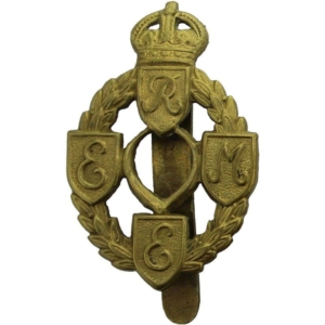 WW2 Royal Electrical & Mechanical Engineers REME Cap Badge - FIRST PATTERN