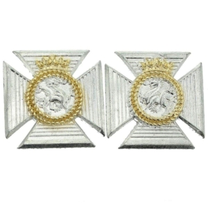 Duke of Edinburghs Royal Regiment Staybrite Anodised Collar Badge PAIR - Staybright