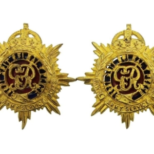 WW1 Royal Army Service Corps RASC (George V) OFFICERS Gilt Collar Badge PAIR