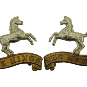 WW1 The Kings Liverpool Regiment (King's) Collar Badge PAIR - FIRST PATTERN