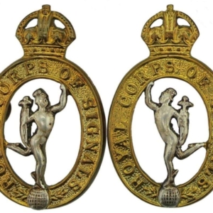 WW2 Royal Corps of Signals RCOS Collar Badge PAIR