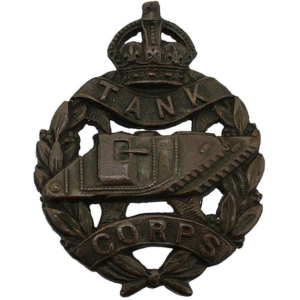WW1 Royal Tank Corps OFFICERS Bronze Collar Badge