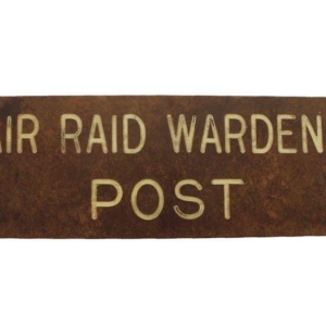 WW2 Air Raid Precautions Warden ARP Post Bakelite Door Plaque Sign