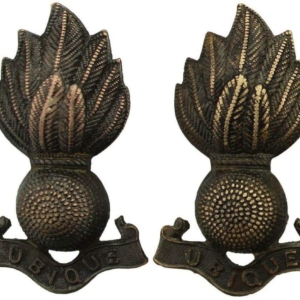 WW1 Royal Engineers Corps OFFICERS Bronze Collar Badge PAIR