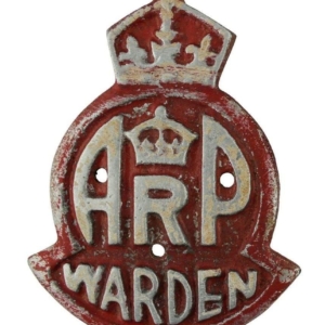 WW2 Air Raid Precautions Warden ARP Post Metal Door Plaque Sign