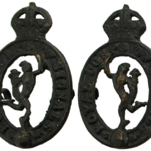 WW2 Royal Corps of Signals RCOS OFFICERS Bronze Collar Badge PAIR