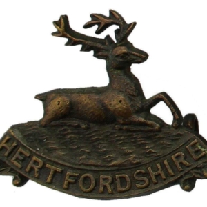 WW1 Hertfordshire Regiment OFFICERS Bronze Collar Badge