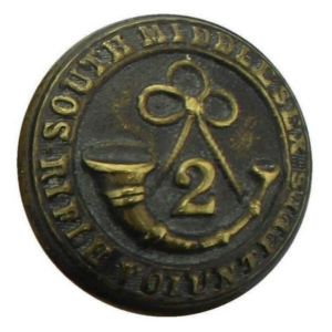 VICTORIAN 2nd South Middlesex Rifle Volunteers Regiment Tunic Button - 24mm