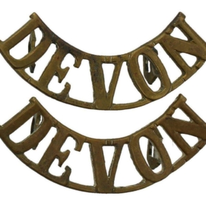 WW1 Devonshire Regiment (Devon) Shoulder Title PAIR