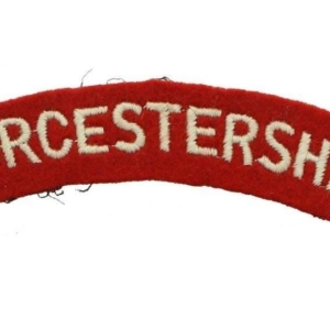 1950s National Service Worcestershire Regiment Cloth Shoulder Title Badge Flash