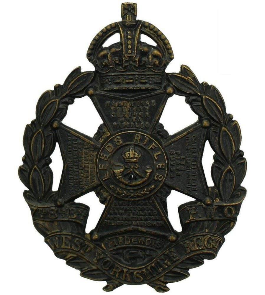 Leeds Rifles WW1 7th & 8th (Leeds Rifles) Battalions, West Yorkshire Regiment Cap ...