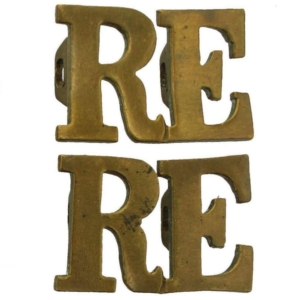 Royal Engineers Corps Shoulder Title PAIR