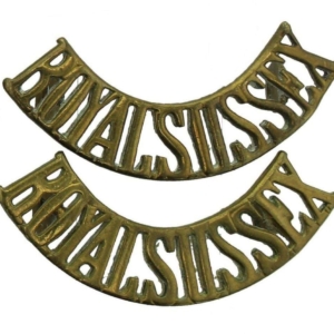 WW1 Royal Sussex Regiment Shoulder Title PAIR