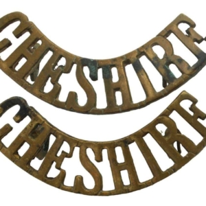 WW1 Cheshire Regiment Shoulder Title PAIR