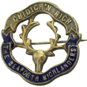 WW1 Seaforth Highlanders Regiment Scottish Sweetheart Brooch