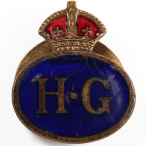 WW2 Home Guard Servicemans Enamel HG Lapel Badge