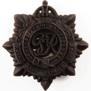 WW2 Royal Army Service Corps RASC PLASTIC Economy Issue Cap Badge