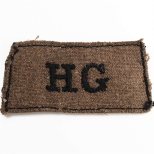 WW2 Home Guard HG Cloth Slip On Shoulder Title