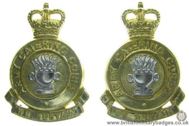 F1C/07 - Army Catering Corps ACC Staybrite Collar Badge Pair
