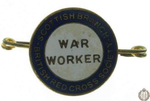 1D/014  Scottish Branch British Red Cross War Worker Lapel Badge