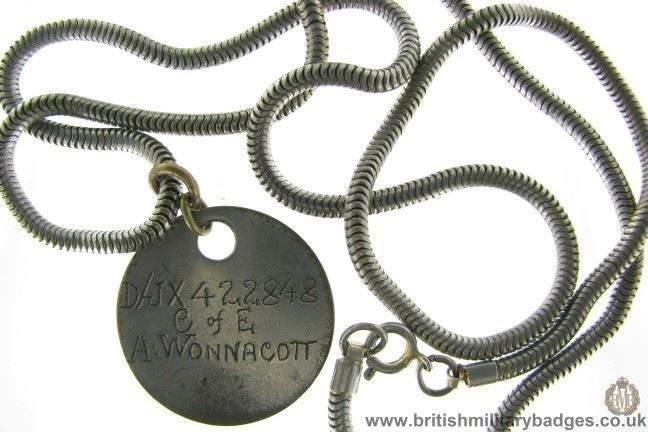 N1A/32 - WW2 Soldier's Dog Tag / Identity Bracelet: A. Wannacott