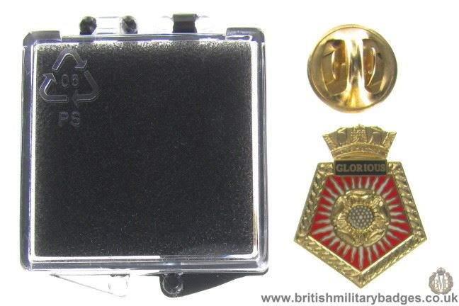S1A/83 - HMS Glorious Royal Navy Veteran's Lapel Badge & Box
