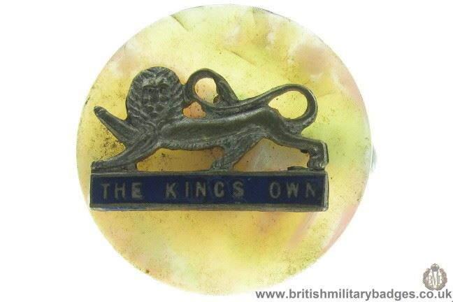 H1A/17: King's Own Regiment Mother of Pearl Sweetheart Brooch