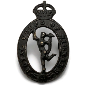 WW2 Royal Corps of Signals RCOS OFFICERS Bronze Collar Badge