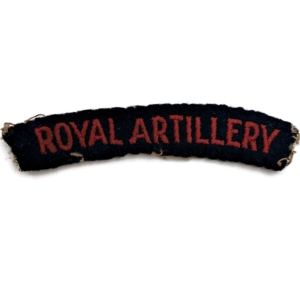WW2 Royal Artillery Regiment Cloth Shoulder Title Badge Flash