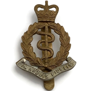 Royal Army Medical Corps RAMC Cap Badge - Queens Crown