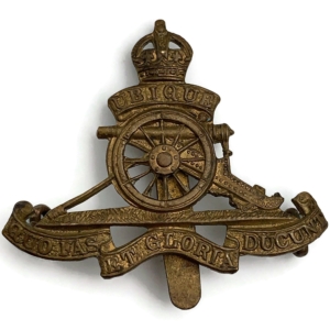 WW2 Royal Artillery Regiment SMALL Beret Cap Badge - DOWLER BIRMINGHAM Makers Mark