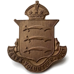 WW1 1916-18 Essex Volunteer Battalion Regiment Cap Badge CHELMSFORD Makers Mark