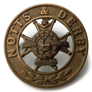 EDWARDIAN Notts and Derby Regiment Helmet Plate Centre Badge
