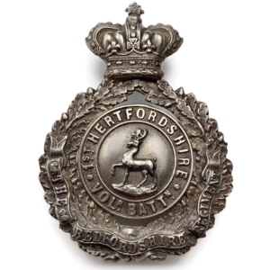 1st Hertfordshire Volunteer Battalion Bedfordshire Regiment Helmet Plate Badge