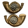 Kings Own Yorkshire Light Infantry (KOYLI) King's Regiment Collar Badge PAIR