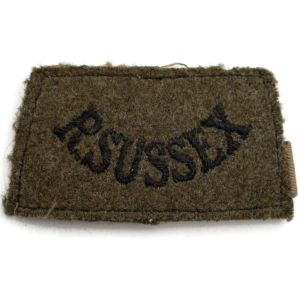 WW2 Royal Sussex Regiment Cloth SLIP ON Shoulder Title Badge Flash