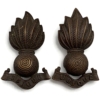 Royal Artillery Regiment OFFICERS Bronze Collar Badge PAIR