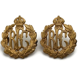 WW1 Royal Flying Corps RFC Officers GILT Collar Badge PAIR