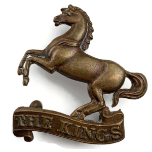 WW1 Kings Liverpool Regiment (King's) OFFICERS Bronze Collar Badge - FIRST PATTERN