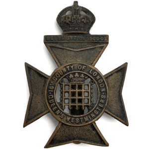 WW1 16th (Queens Westminster Rifles) Battalion County of London Regiment Cap Badge