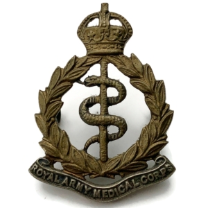 WW2 Royal Army Medical Corps RAMC Bi-Metal Collar Badge