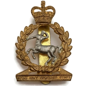 Royal Army Veterinary Corps RAVC Cap Badge - Queens Crown