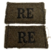 WW2 Royal Engineers Corps Cloth SLIP-ON Shoulder Title Badge Flash PAIR
