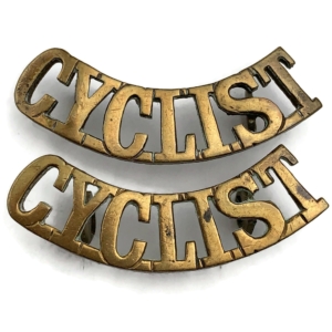 WW1 Army Cyclist Corps (Cyclists Regiment) Shoulder Title PAIR