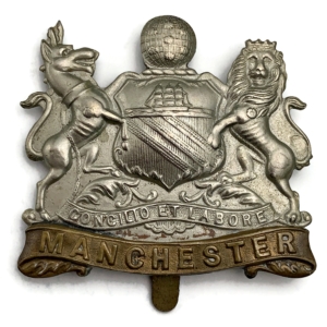 WW1 Manchester Regiment SERVICE BATTALION (Non-Voided) Cap Badge