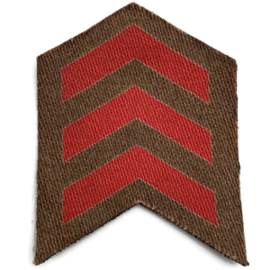 WW2 British 3x Red Overseas Service Year Stripes PRINTED Cloth Chevrons Badge Patch